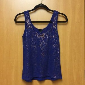 Blue Gold Foiled Top